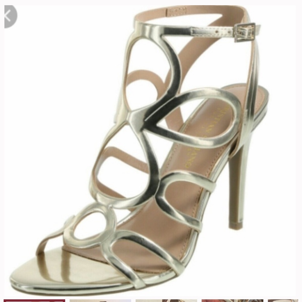 Christian Siriano Gold Strappy Heals
